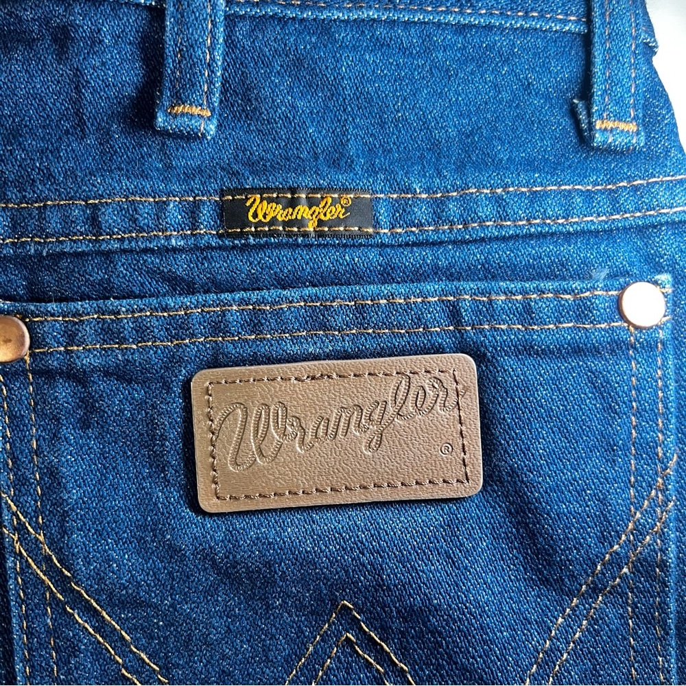 Wrangler 936DEN Jeans Mens 34x30 Cowboy Cut Slim Fit Western Denim Dark Blue
